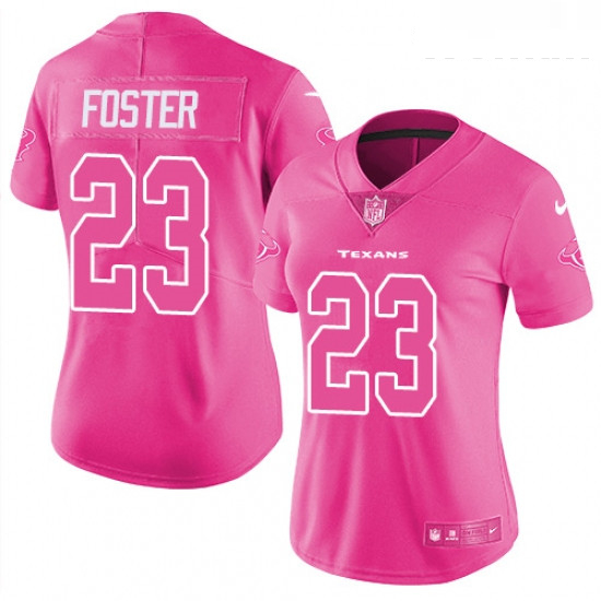Womens Nike Houston Texans 23 Arian Foster Limited Pink Rush Fas