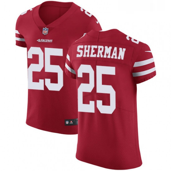 Mens Nike San Francisco 49ers 25 Richard Sherman Red Team Color Vapor Untouchable Elite Player NFL J