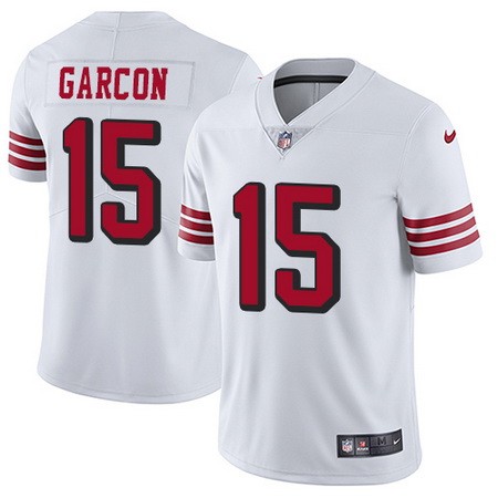 Nike 49ers #15 Pierre Garcon White Rush Mens Stitched NFL Vapor 