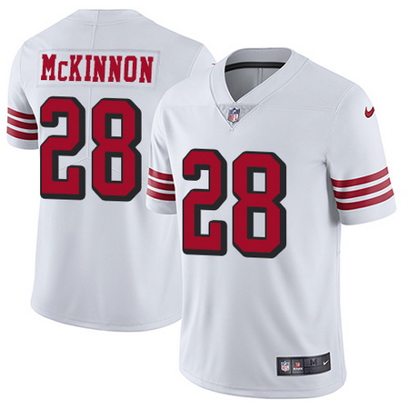 Nike 49ers #28 Jerick McKinnon White Rush Mens Stitched NFL Vapo