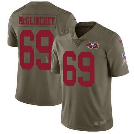 Nike 49ers #69 Mike McGlinchey Olive Mens Stitched NFL Limited 2