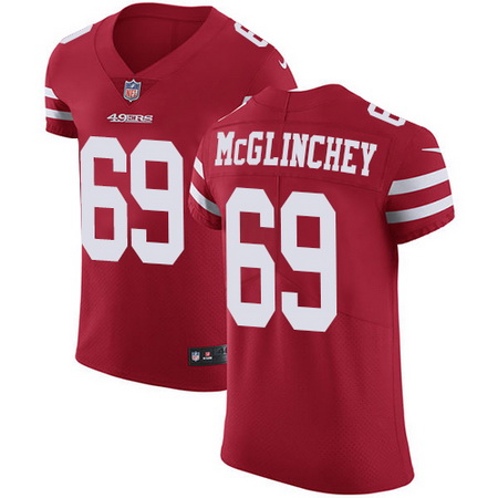 Nike 49ers #69 Mike McGlinchey Red Team Color Mens Stitched NFL Vapor Untouchable Elite Jersey