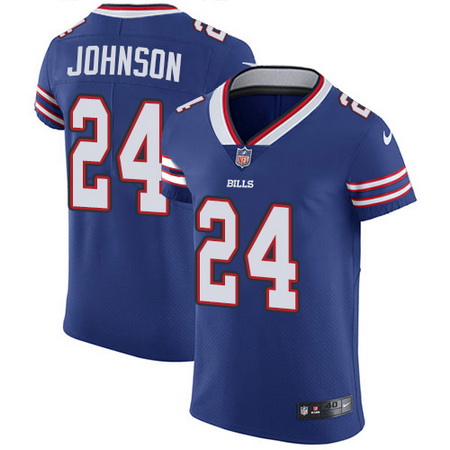 Nike Bills #24 Taron Johnson Royal Blue Team Color Mens Stitched