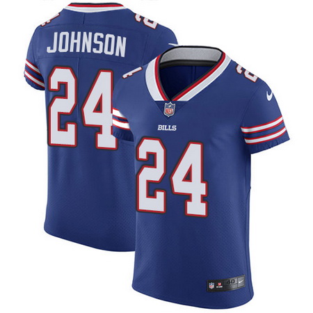 Nike Bills #24 Taron Johnson Royal Blue Team Color Mens Stitched NFL Vapor Untouchable Elite Jersey