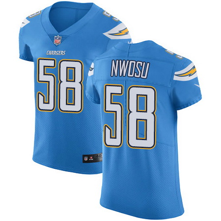 Nike Chargers #58 Uchenna Nwosu Electric Blue Alternate Mens Stitched NFL Vapor Untouchable Elite Je