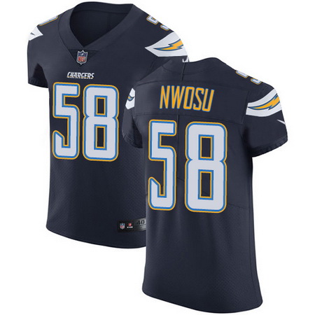 Nike Chargers #58 Uchenna Nwosu Navy Blue Team Color Mens Stitched NFL Vapor Untouchable Elite Jerse