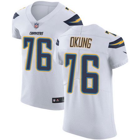Nike Chargers #76 Russell Okung White Mens Stitched NFL Vapor Un