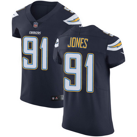 Nike Chargers #91 Justin Jones Navy Blue Team Color Mens Stitched NFL Vapor Untouchable Elite Jersey