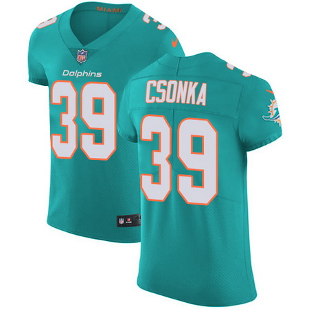 Nike Dolphins #39 Larry Csonka Aqua Green Team Color Mens Stitched NFL Vapor Untouchable Elite Jerse