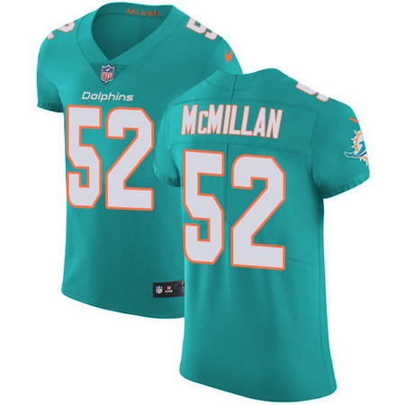 Nike Dolphins #52 Raekwon McMillan Aqua Green Team Color Mens Stitched NFL Vapor Untouchable Elite J