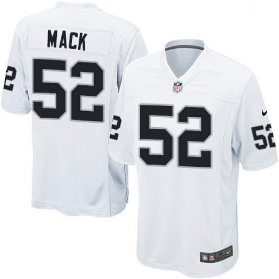 Mens Nike Oakland Raiders 52 Khalil Mack Game White NFL Jersey