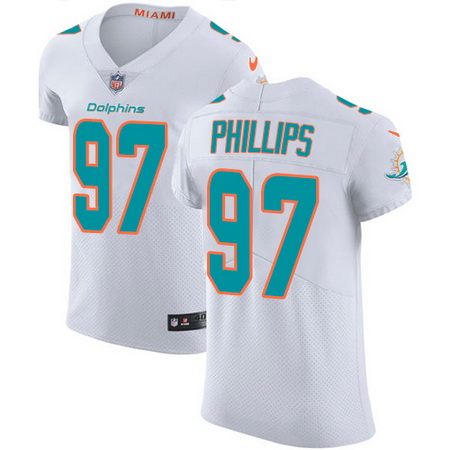 Nike Dolphins #97 Jordan Phillips White Mens Stitched NFL Vapor Untouchable Elite Jersey