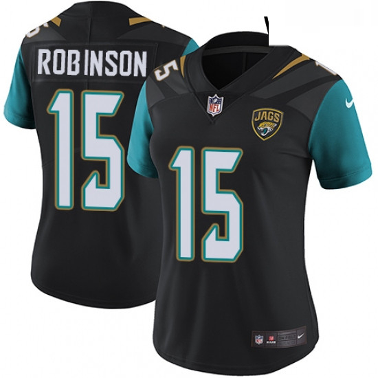 Womens Nike Jacksonville Jaguars 15 Allen Robinson Black Alternate Vapor Untouchable Limited Player 