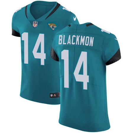 Nike Jaguars #14 Justin Blackmon Teal Green Team Color Mens Stitched NFL Vapor Untouchable Elite Jer