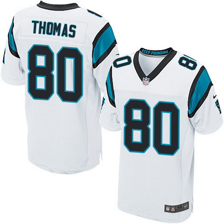 Nike Panthers #80 Ian Thomas White Mens Stitched NFL Elite Jerse