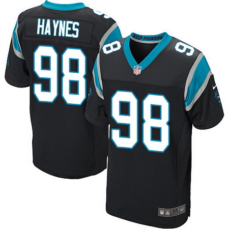 Nike Panthers #98 Marquis Haynes Black Team Color Mens Stitched 