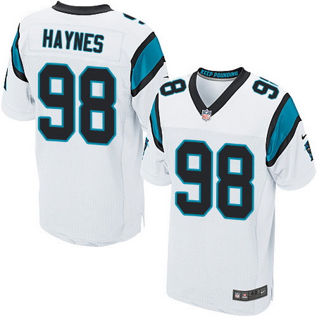 Nike Panthers #98 Marquis Haynes White Mens Stitched NFL Elite Jersey
