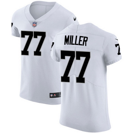 Nike Raiders #77 Kolton Miller White Mens Stitched NFL Vapor Unt