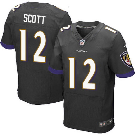 Nike Ravens #12 Jaleel Scott Black Alternate Mens Stitched NFL New Elite Jersey