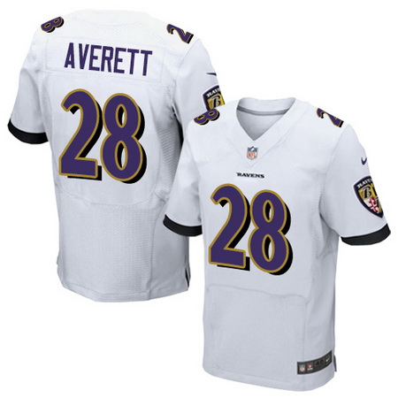 Nike Ravens #28 Anthony Averett White Mens Stitched NFL New Elit