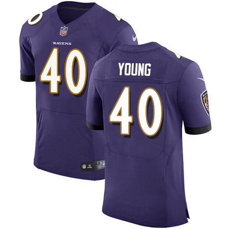Nike Ravens #40 Kenny Young Purple Team Color Mens Stitched NFL 