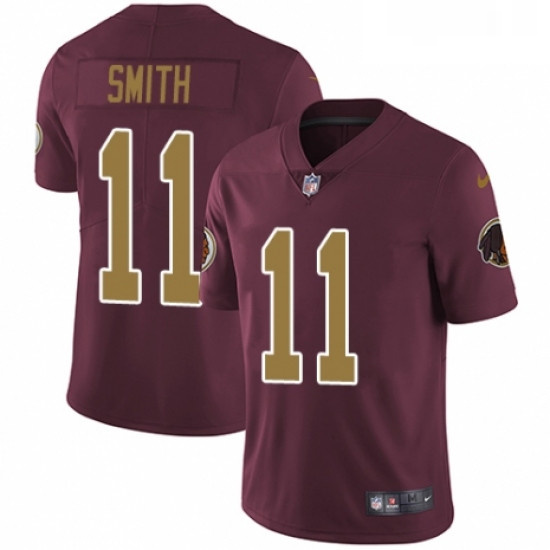 Youth Nike Washington Redskins 11 Alex Smith Burgundy RedGold Number Alternate 80TH Anniversary Vapo