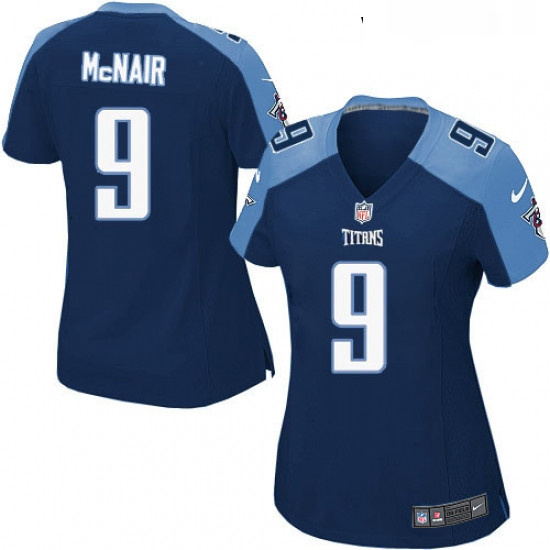 Womens Nike Tennessee Titans 9 Steve McNair Game Navy Blue Alter