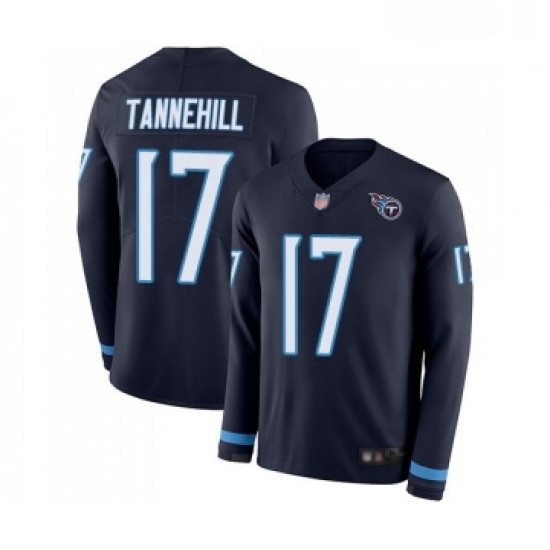 Youth Tennessee Titans 17 Ryan Tannehill Limited Navy Blue Therm