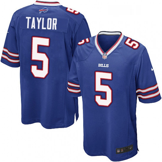 Mens Nike Buffalo Bills 5 Tyrod Taylor Game Royal Blue Team Colo