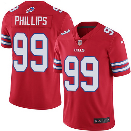 Nike Bills #99 Harrison Phillips Red Mens Stitched NFL Limited Rush Jersey