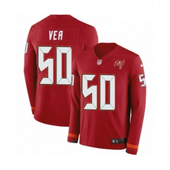 Youth Nike Tampa Bay Buccaneers 50 Vita Vea Limited Red Therma Long Sleeve NFL Jersey