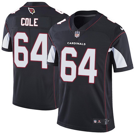 Nike Cardinals #64 Mason Cole Black Alternate Mens Stitched NFL 