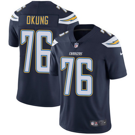 Nike Chargers #76 Russell Okung Navy Blue Team Color Mens Stitched NFL Vapor Untouchable Limited Jer