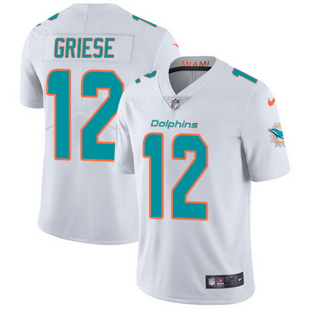 Nike Dolphins #12 Bob Griese White Mens Stitched NFL Vapor Untou