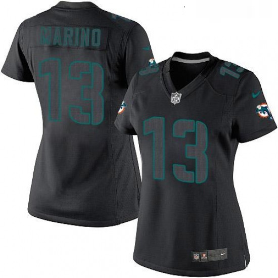 Womens Nike Miami Dolphins 13 Dan Marino Limited Black Impact NF