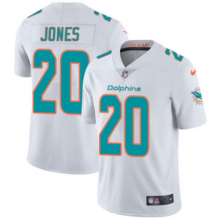 Nike Dolphins #20 Reshad Jones White Mens Stitched NFL Vapor Untouchable Limited Jersey