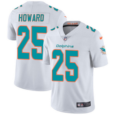 Nike Dolphins #25 Xavien Howard White Mens Stitched NFL Vapor Un