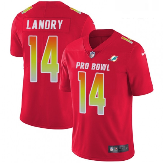 Mens Nike Miami Dolphins 14 Jarvis Landry Limited Red 2018 Pro B