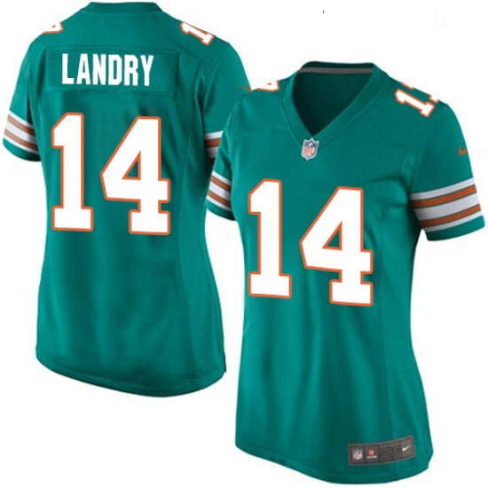 Womens Nike Miami Dolphins 14 Jarvis Landry Game Aqua Green Alternate NFL Jersey