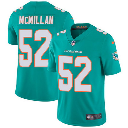 Nike Dolphins #52 Raekwon McMillan Aqua Green Team Color Mens Stitched NFL Vapor Untouchable Limited