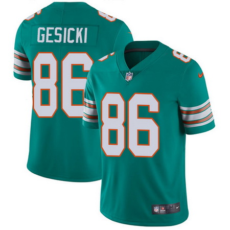 Nike Dolphins #86 Mike Gesicki Aqua Green Alternate Mens Stitched NFL Vapor Untouchable Limited Jers