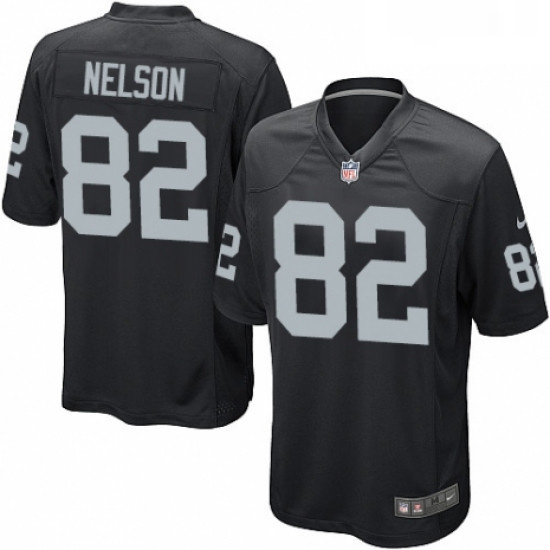 Mens Nike Oakland Raiders 82 Jordy Nelson Game Black Team Color 