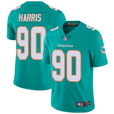 Nike Dolphins #90 Charles Harris Aqua Green Team Color Mens Stitched NFL Vapor Untouchable Limited J