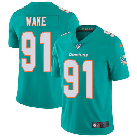 Nike Dolphins #91 Cameron Wake Aqua Green Team Color Mens Stitched NFL Vapor Untouchable Limited Jer