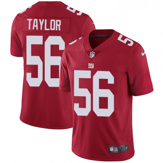 Mens Nike New York Giants 56 Lawrence Taylor Red Alternate Vapor Untouchable Limited Player NFL Jers