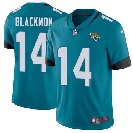 Nike Jaguars #14 Justin Blackmon Teal Green Team Color Mens Stitched NFL Vapor Untouchable Limited J