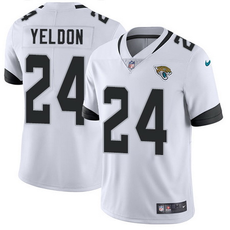 Nike Jaguars #24 T J Yeldon White Mens Stitched NFL Vapor Untouchable Limited Jersey