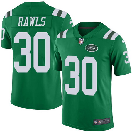 Nike Jets #30 Thomas Rawls Green Mens Stitched NFL Limited Rush 