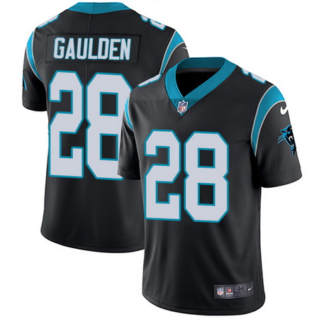 Nike Panthers #28 Rashaan Gaulden Black Team Color Mens Stitched