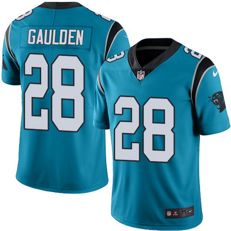 Nike Panthers #28 Rashaan Gaulden Blue Alternate Mens Stitched N